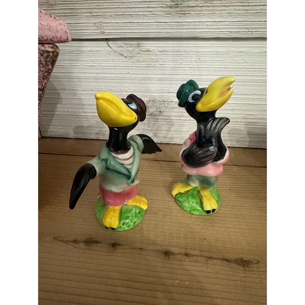 Vintage Heckle & Jeckle Crow Shakers